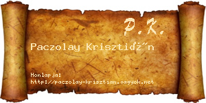 Paczolay Krisztián névjegykártya