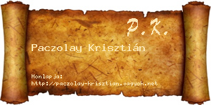 Paczolay Krisztián névjegykártya